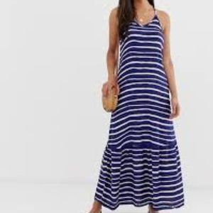 Superdry Blue Evee Stripped Strappy Maxi Dress